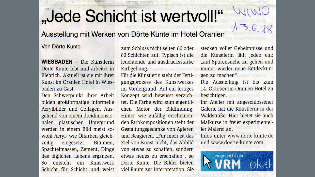 Presse Ausstellung Oranien Hotel